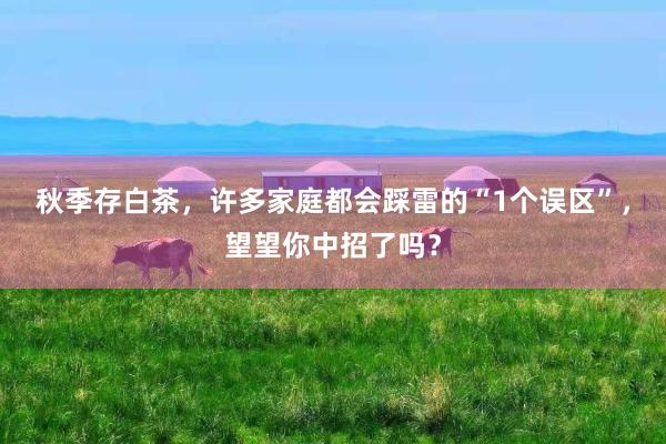 秋季存白茶，许多家庭都会踩雷的“1个误区”，望望你中招了吗？