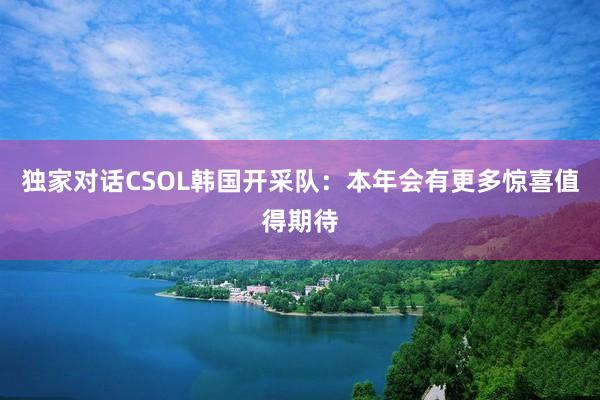 独家对话CSOL韩国开采队：本年会有更多惊喜值得期待