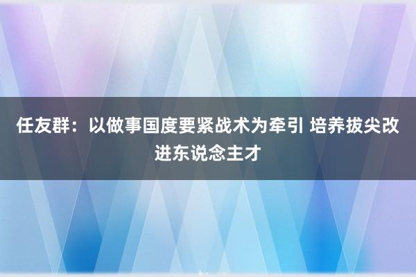 任友群：以做事国度要紧战术为牵引 培养拔尖改进东说念主才