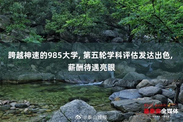 跨越神速的985大学, 第五轮学科评估发达出色, 薪酬待遇亮眼