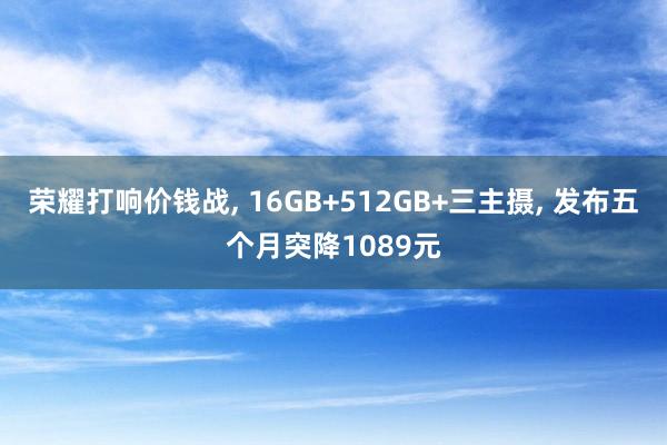 荣耀打响价钱战, 16GB+512GB+三主摄, 发布五个月突降1089元